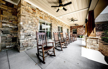 senior living  facility porch area 