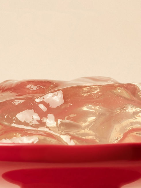 Jelly style visual trend: translucent and glossy textures inspiring trend design topics.
