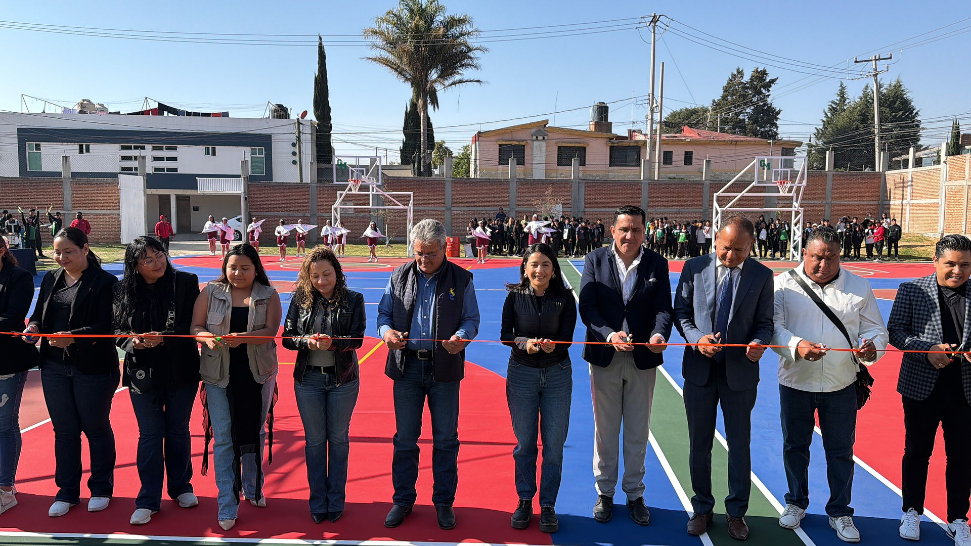 Inauguración de las  canchas deportivas de la Escuela Secundaria Gabriela Mistral