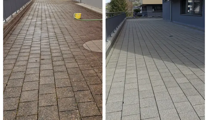 Heisswasser Steinreinigung