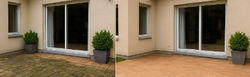 Terrasse Vor und Nach Steinreinigung
