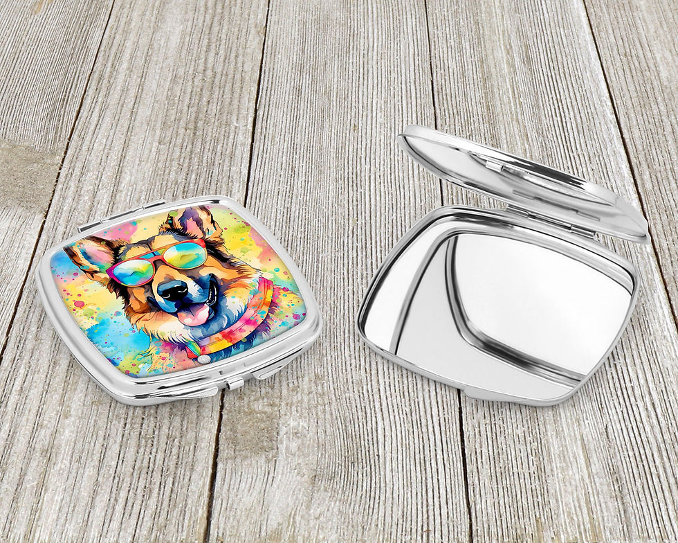 Thumbnail: German Shepherd Hippie Dawg Compact Mirror
