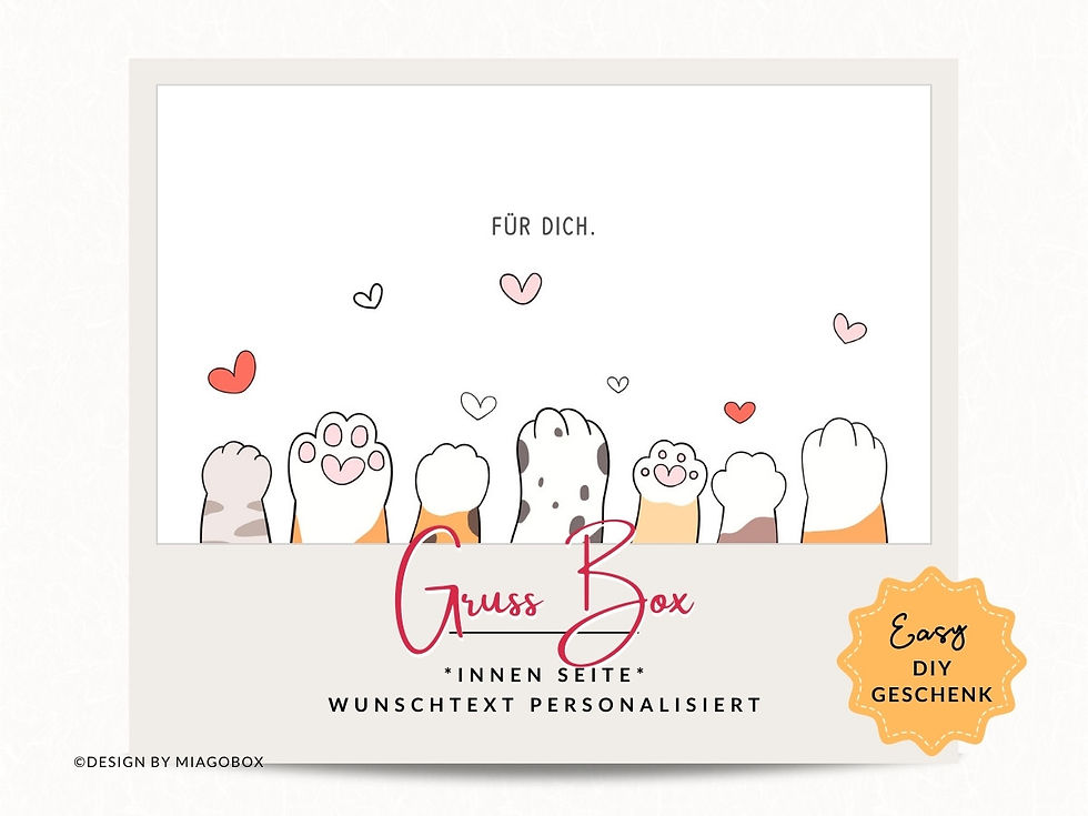 Miniaturbild: Geschenkschachtel Katzen mit Wunschtext