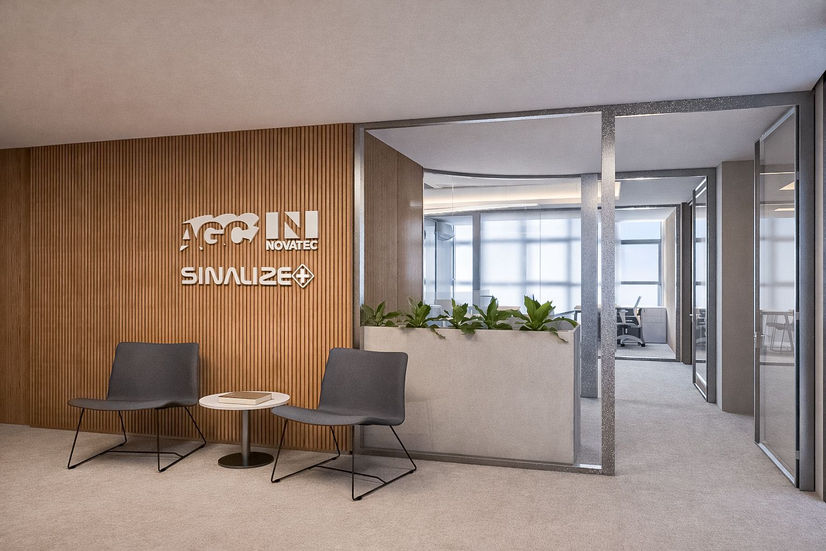 Sede empresa engenharia: recepção