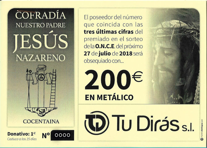 Papeletas Sorteo de 200€ por 1€