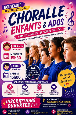 chorale pour enfants et adolescents