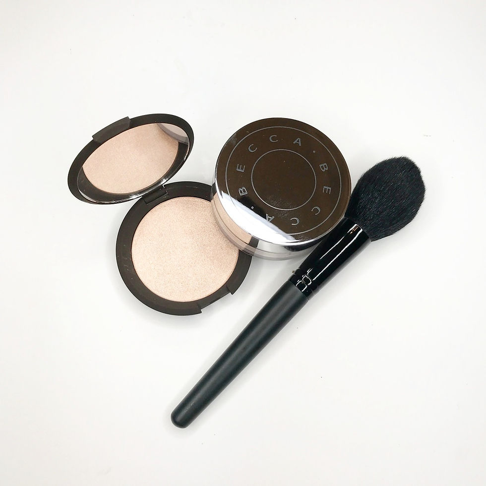 becca highlighter hydrating finishing powder bare minerals synthetic brush fresh face beauty makeup artist review blogger
