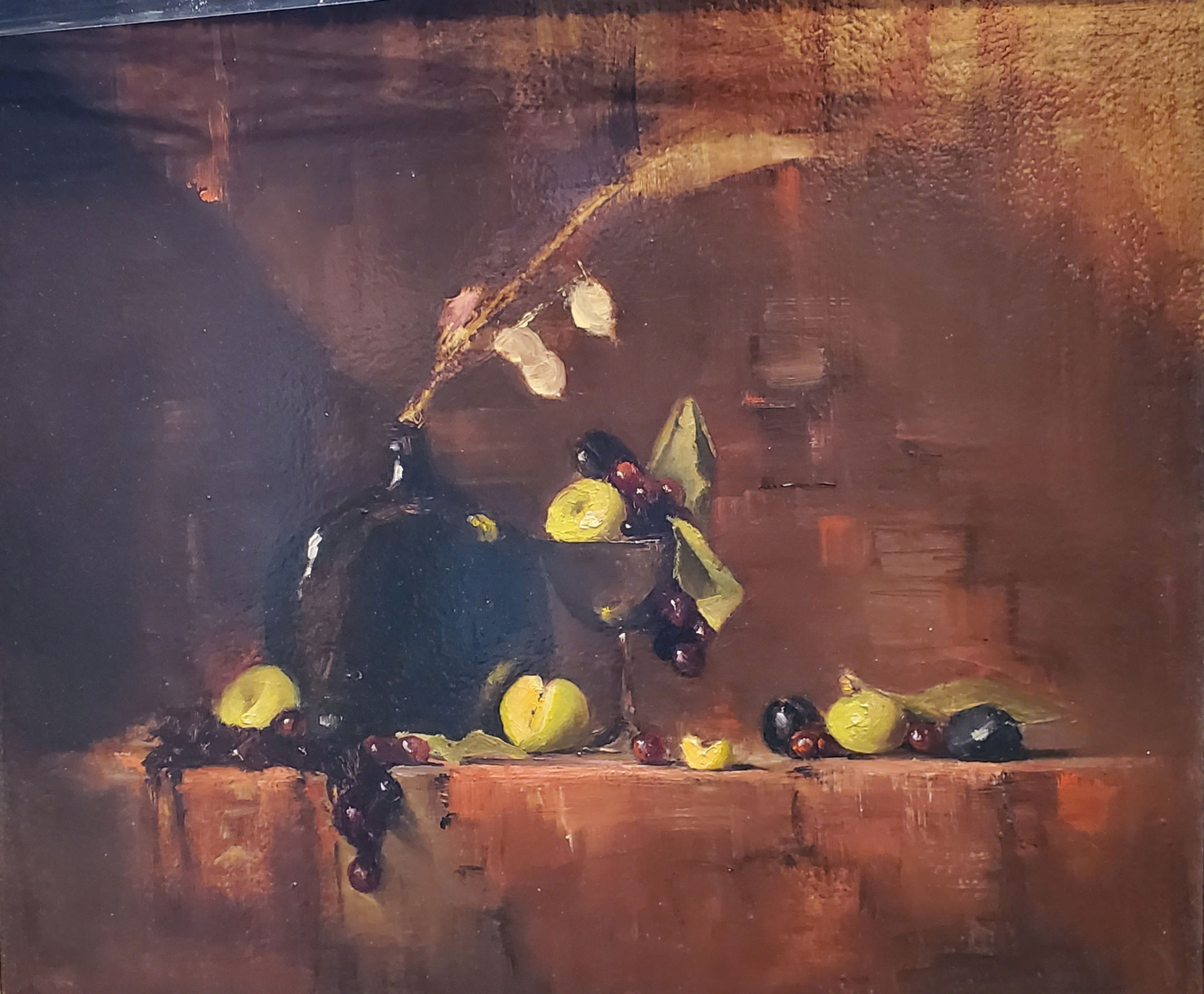 "Manzanas Y Uvas" Oil on Board