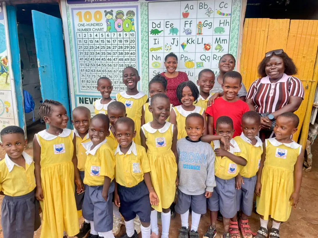 Tasha with Kids at Exodus Primary School in Kampala, Uganda