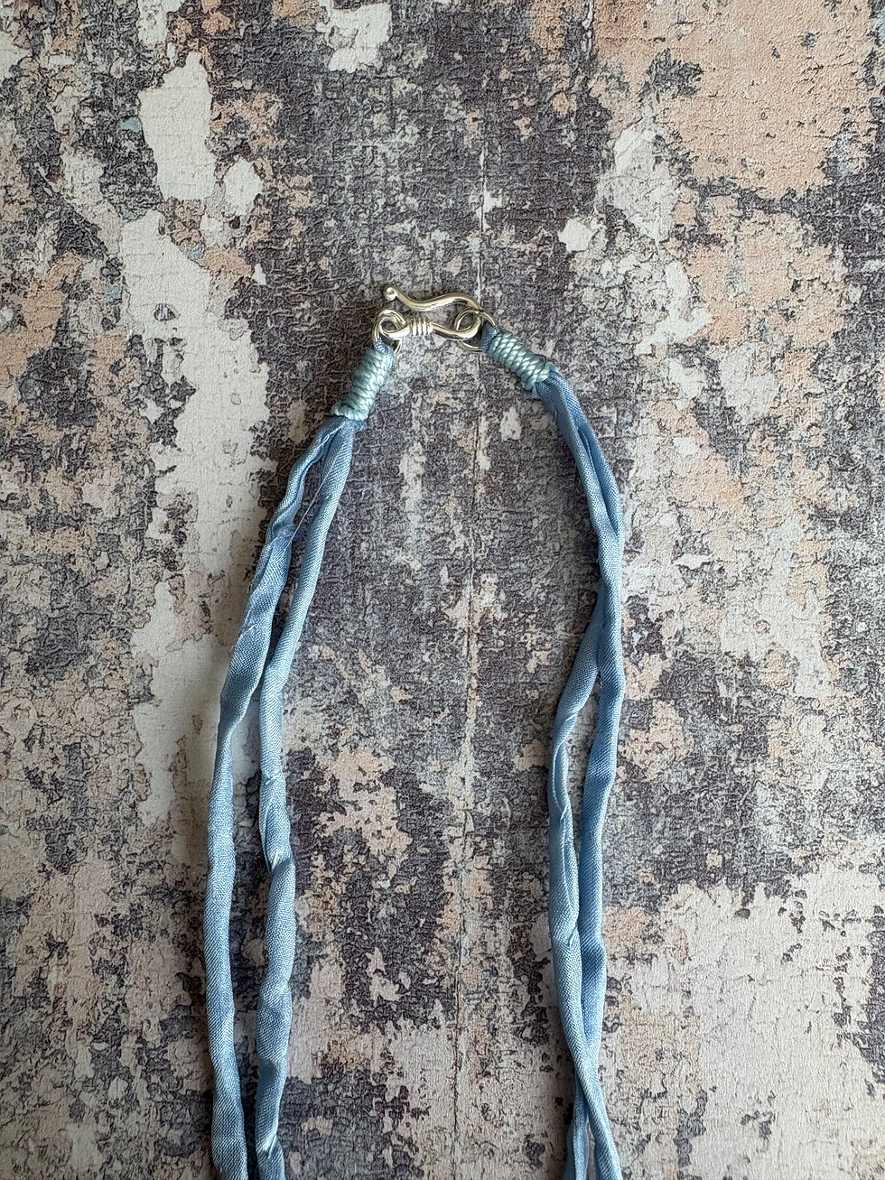 Thumbnail: Habotai Silk Silver Star necklaces (1)