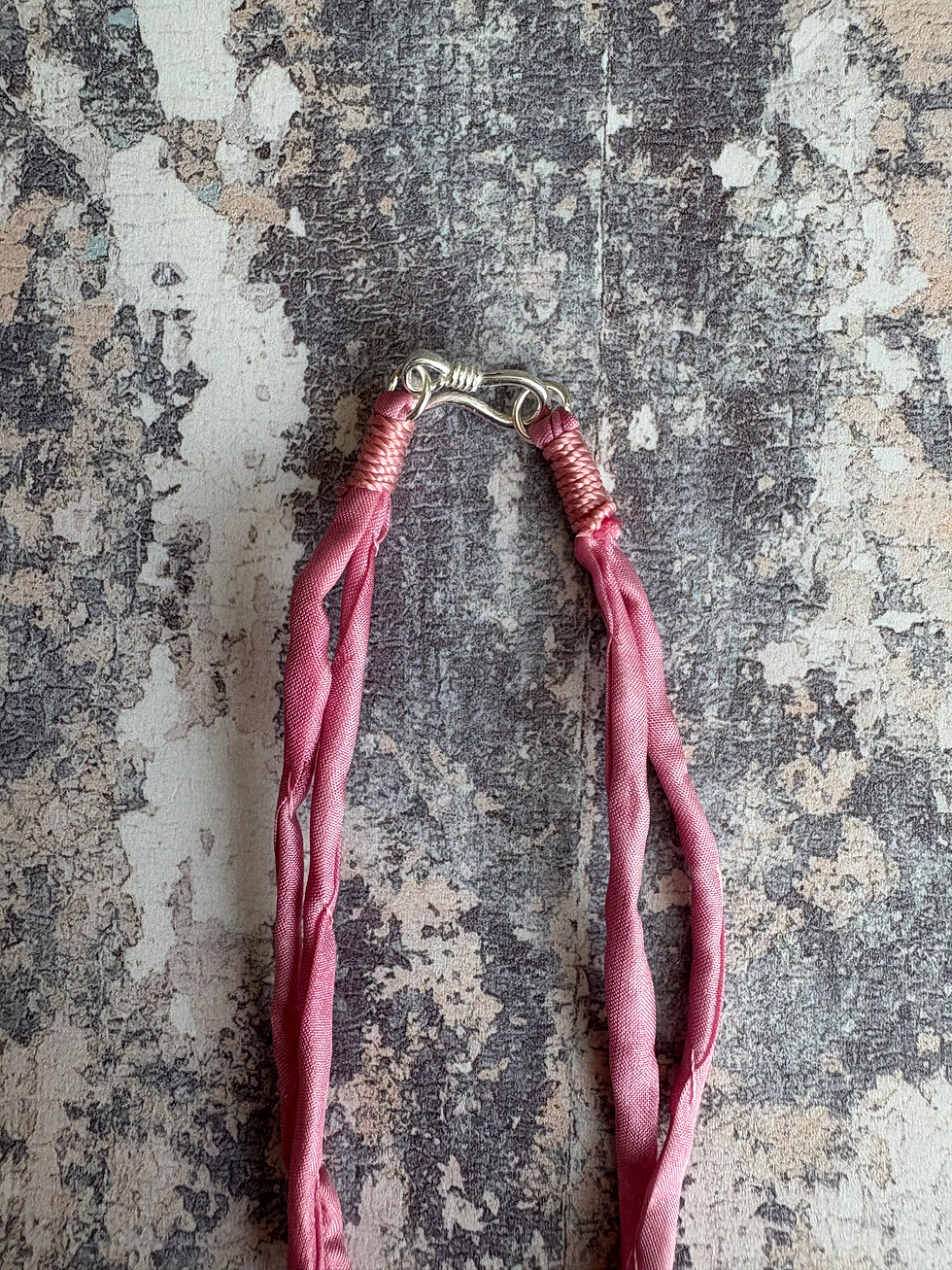 Thumbnail: Habotai Silk Silver Star necklaces (1)