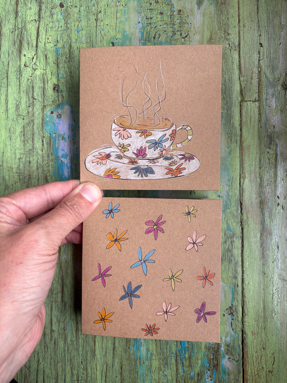 Thumbnail: Hand drawn cards (set of 2)
