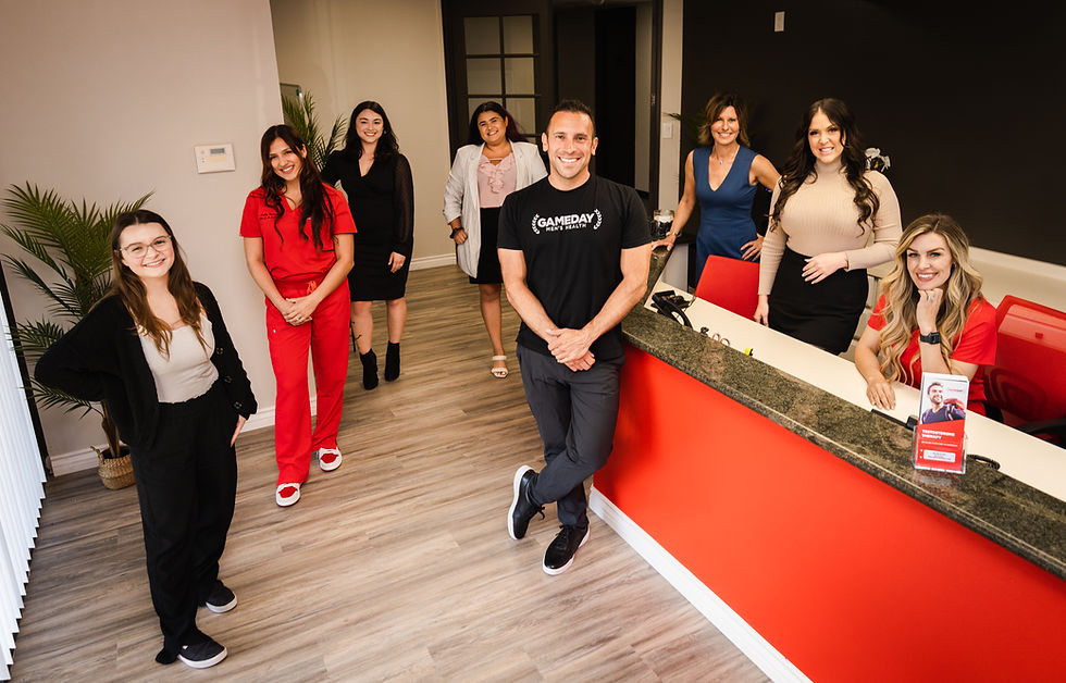 Evan Miller and the GameDay Men's Health staff in Carlsbad, CA.