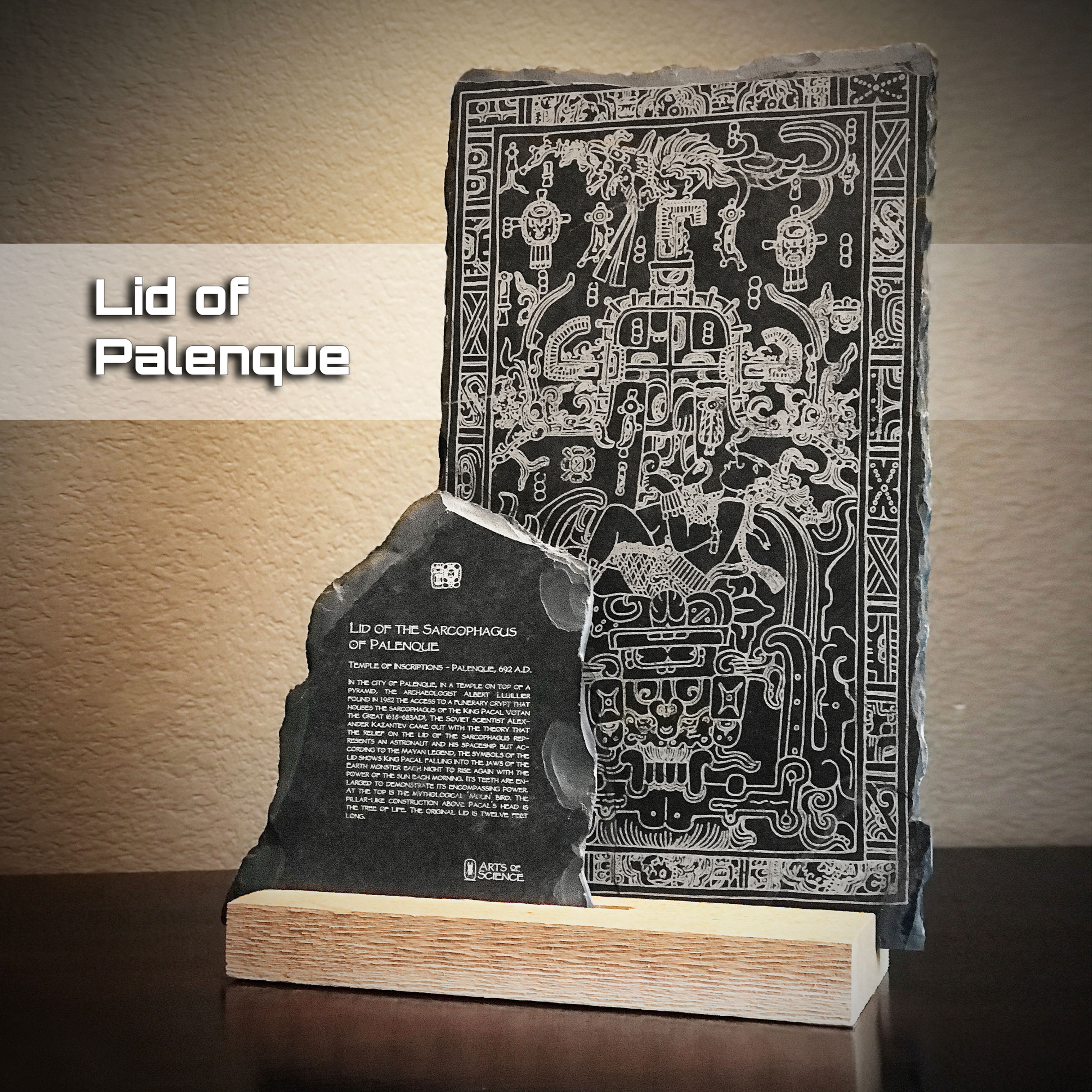 Mayan Lid of Palenque - Show Piece + Side Tablet