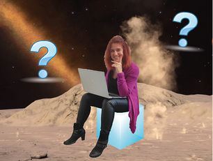 Tanja Helm sitzt auf einem fremden Planeten und stellt sich die Frage: Wie schreibe ich einen Blogartikel, ohne mir den Kopf zu zerbrechen?