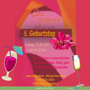 Ankuendigung zum 5. Geburtstag von la Fleur - Feier am 19.09.2025