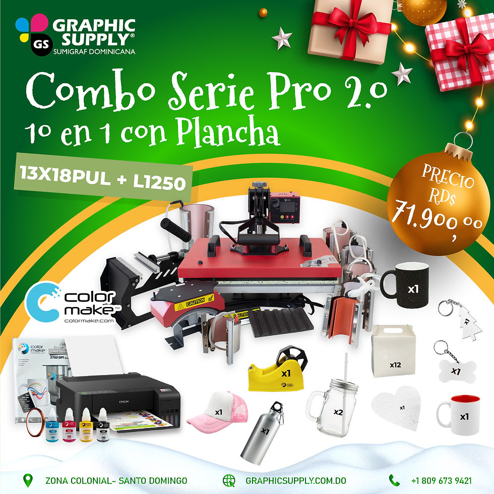COMBO SERIE PRO 2.0 COLOR MAKE 10 EN 1 CON PLANCHA 13x18PUL