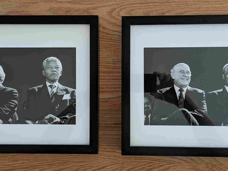 Nelson Mandela and FW de Klerk side by side
