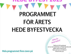 Programmet för Hede byfestvecka är här!