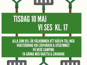 Städkväll ikväll vid Hedes lekplats & gym