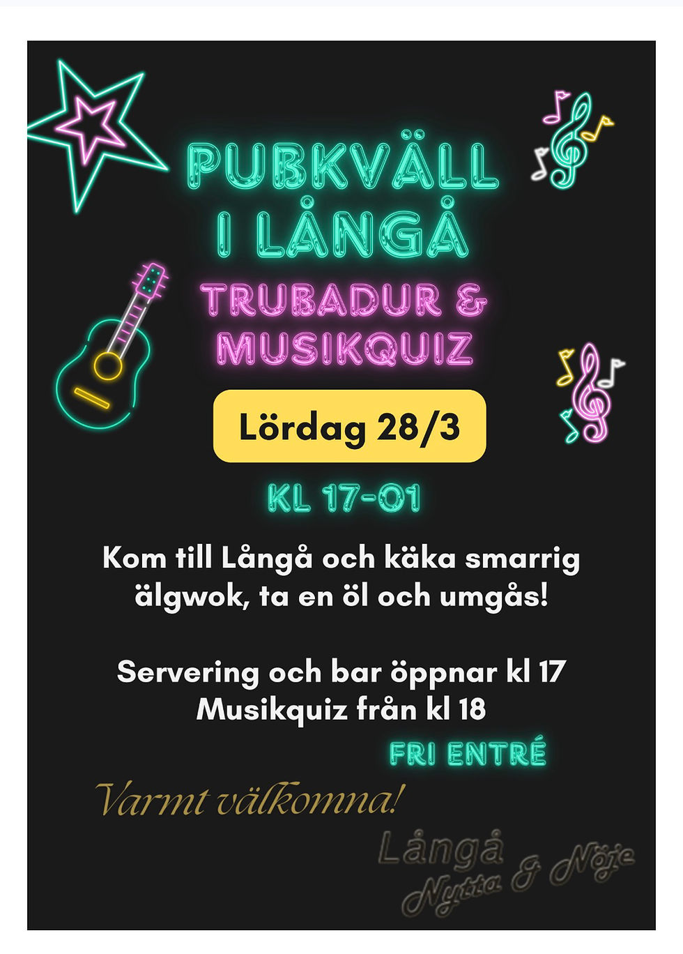 Save the date! Pubkväll i Långå!