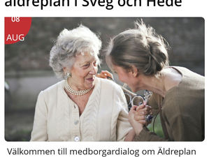 Medborgardialog i Hede om äldreplanen. Anmäl er nu!
