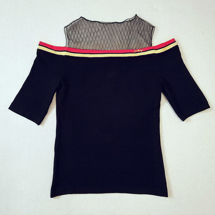 ダイヤレースオフショルTops