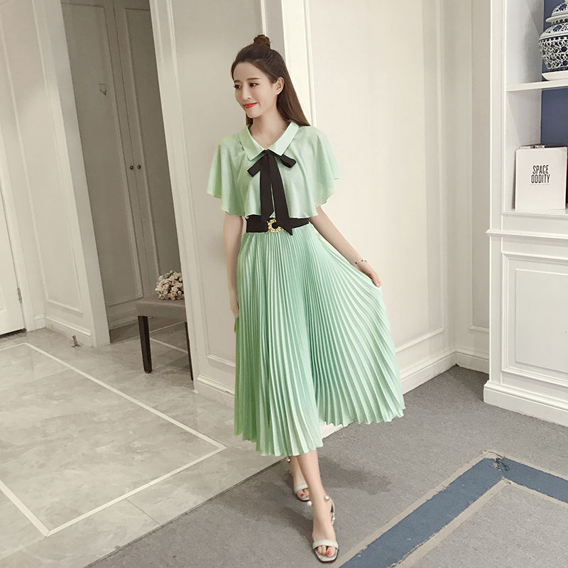 プリーツワンピース ミント