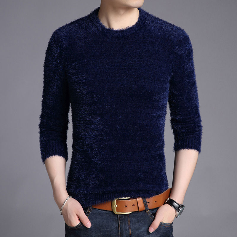 即納◉men's シャギーニット ネイビー