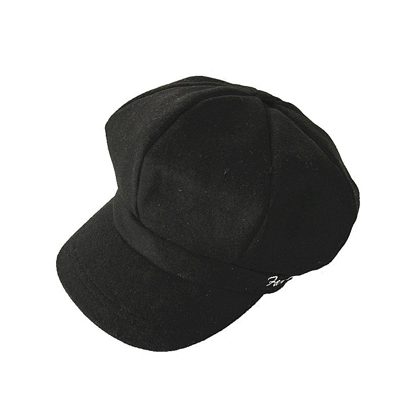 即納◉ウールキャスケット ブラック