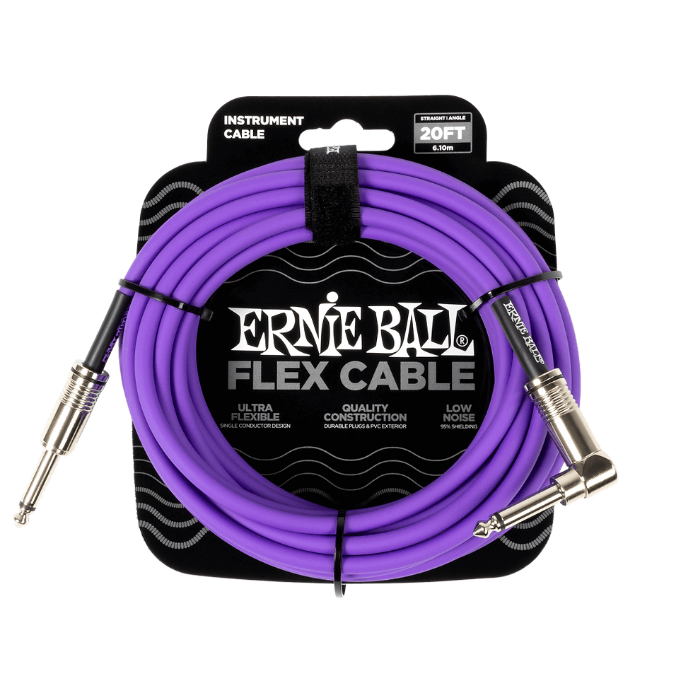 Ernie Ball - Flex Instrument Cable 10Ft Straight to Straight, Purple