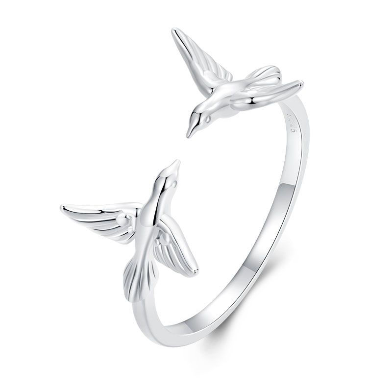 Thumbnail: WOSTU 925 Sterling Silver Cat Pet Adjustable Rings For Women Animal Dog Open Rin