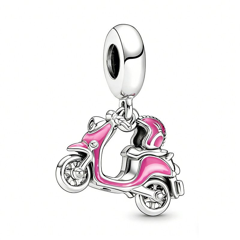 Thumbnail: Hot-Selling DIY Motorcycle Earphones Flower Pink Series Charms Bead Pendant Clip