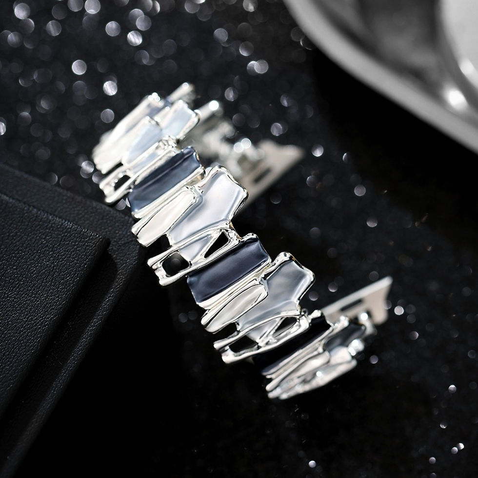 Thumbnail: Metal Strap for Apple Watch Band 38mm 40 41 42 44 45 49mm Irregular Geometry Ela