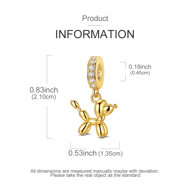Thumbnail: 925 Sterling Silver Golden Series Leopard Charms Bead Bow Clip Crown Pendants Fi
