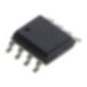 LM386M low voltage audio amplifier IC in SOIC-8 package angled product view