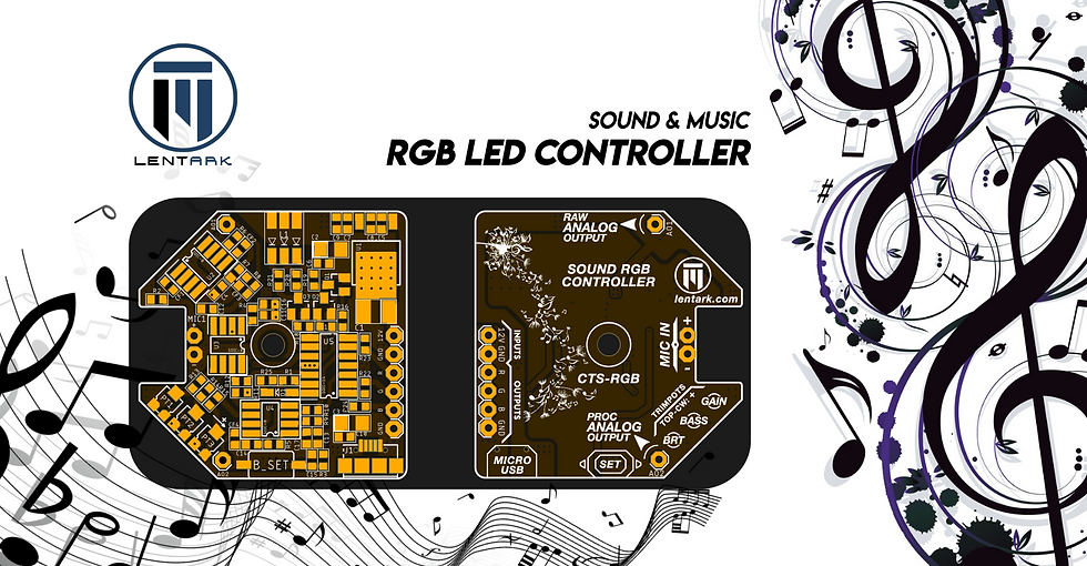 CTS-RGB RGB control board design for music-responsive LED color control and audio signal processing