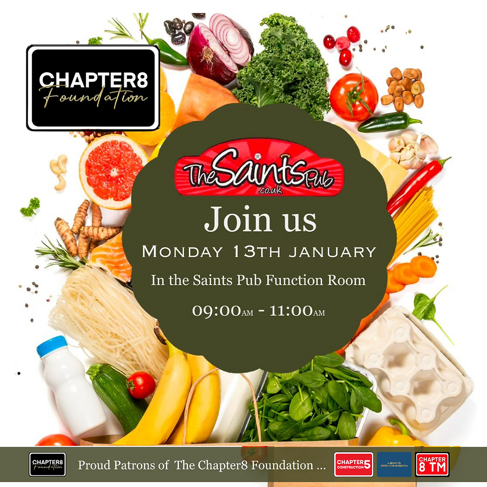 Chapter 8 & The Saints Pub  Community Food Pantry