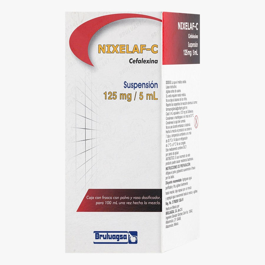 CEFALEXINA 125 MG/ 5 ML SUSPENSIÓN CAJA CON FRASCO DE 100 ML