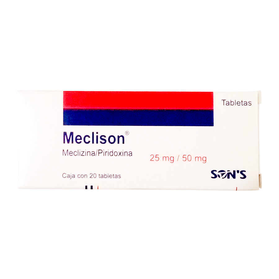 MECLIZINA/PIRIDOXINA 25MG/ 50 MG CAJA CON 20 TAB
