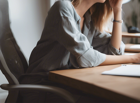 photo of girl leaning back at home office desk looking relaxed and content.png