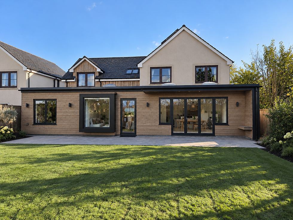 Exterior view of the rear extension in Longforgan