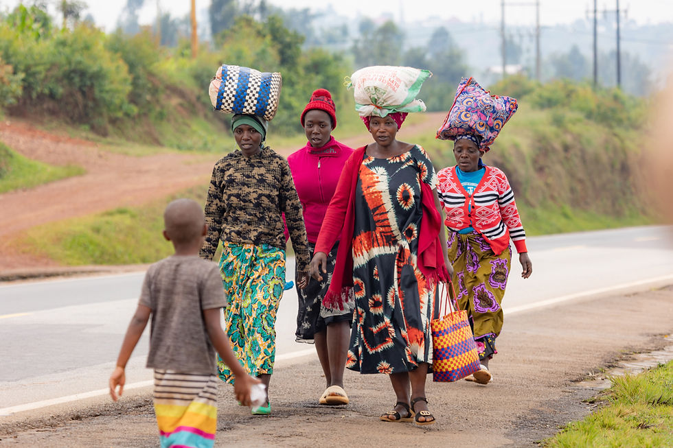 Locals heading back from work