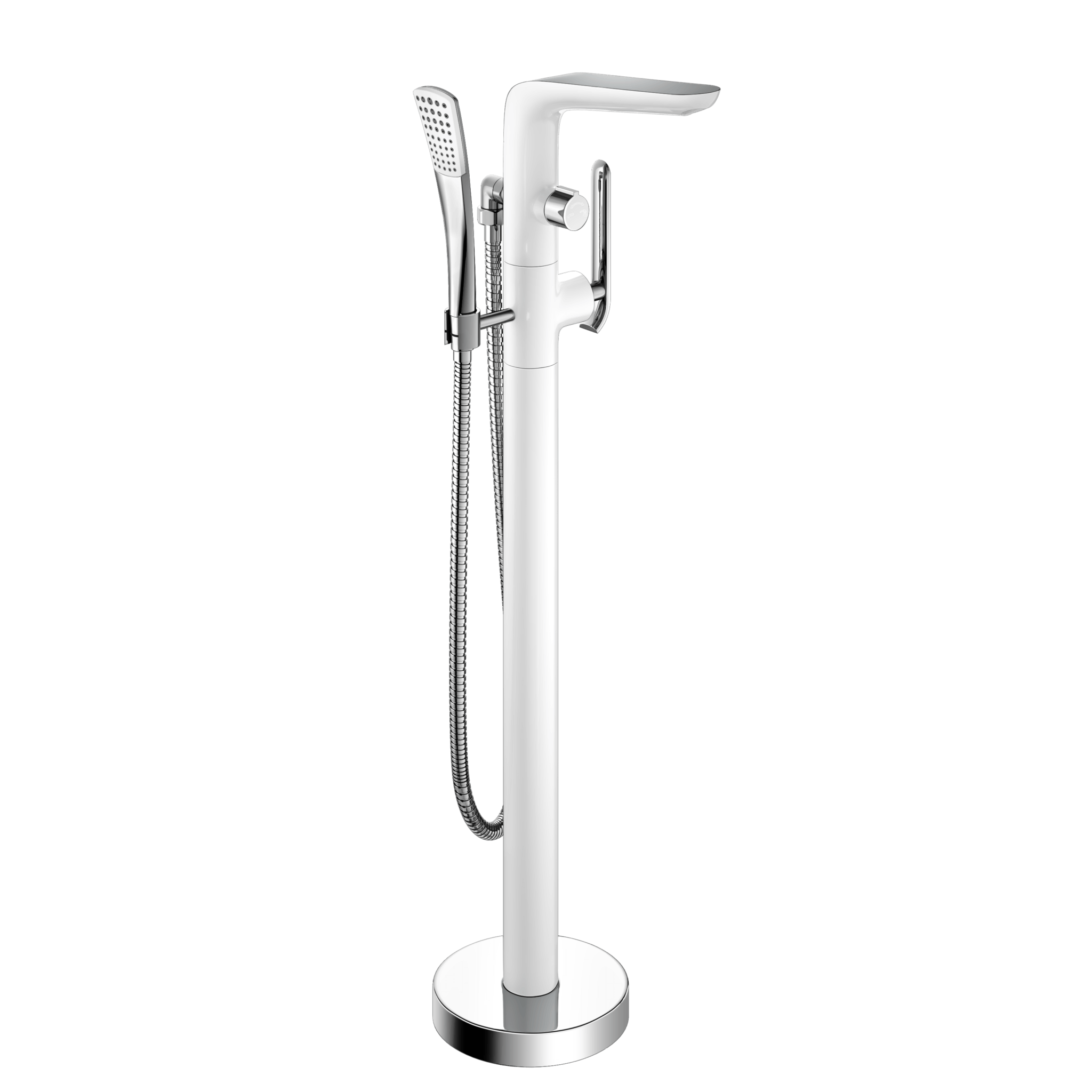 Teslin Freestanding Tub Filler White and Chrome