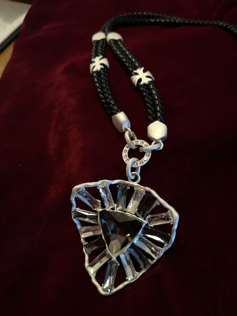 Thumbnail: Triangle Necklace with crystals