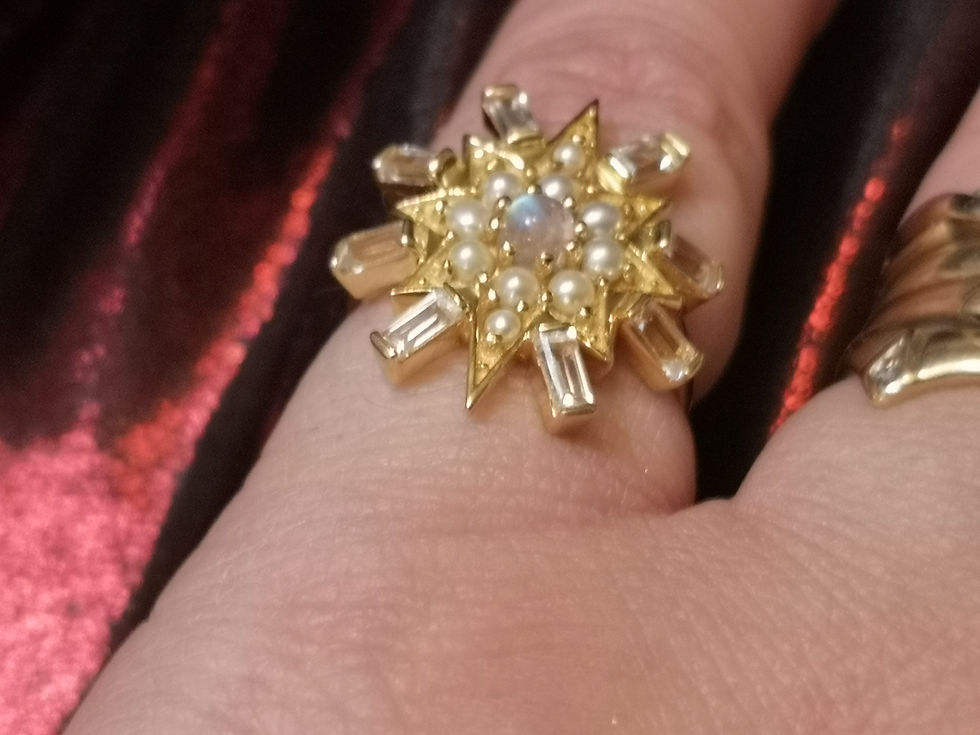 Thumbnail: Sunburst Ring with Pearls & Crystals