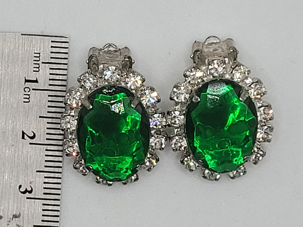 Thumbnail: Faux Emerald Sparkle Earrings
