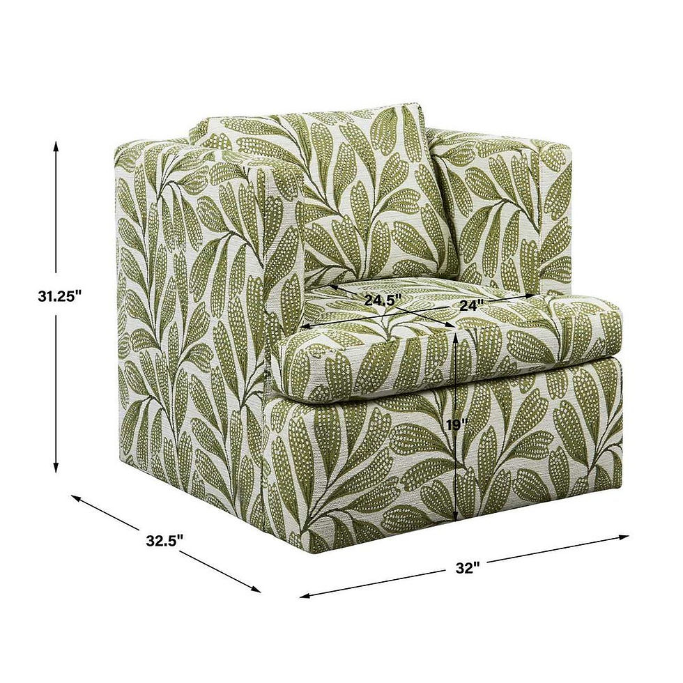Thumbnail: Elevated Swivel Chair - Hedge Green