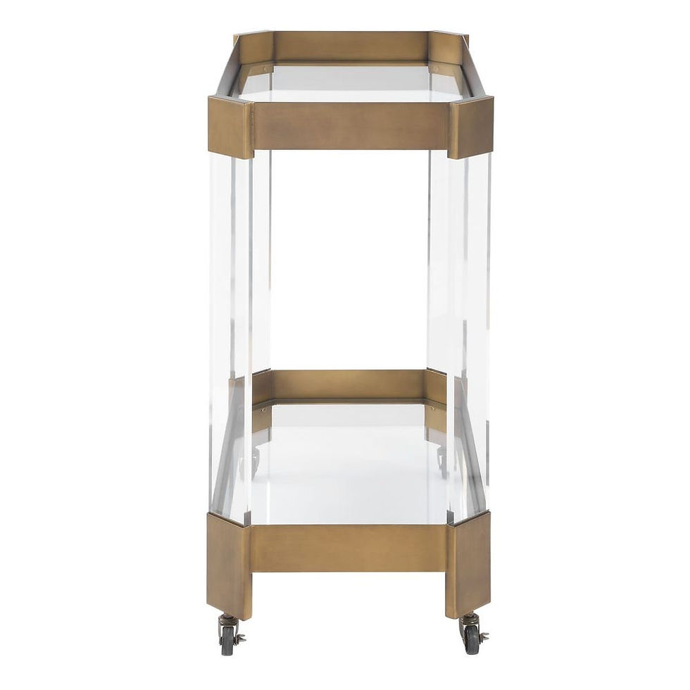 Thumbnail: Clear acrylic and brass two-tier serving cart