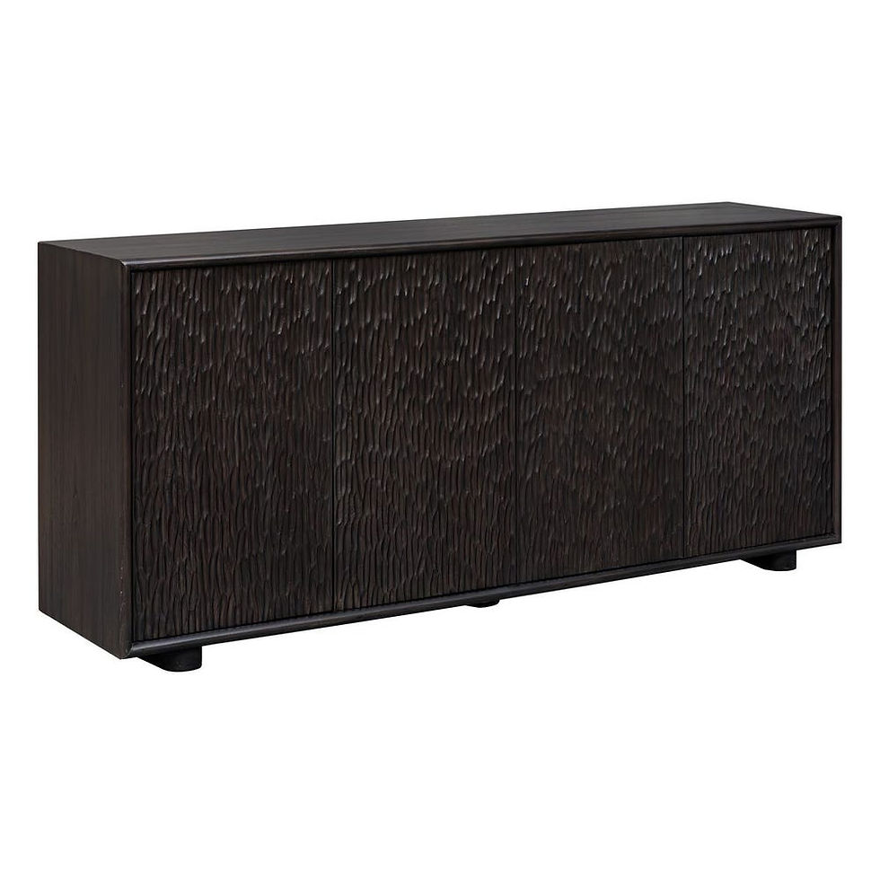Thumbnail: Dark wood cabinet with four doors, modern design, storage solution.